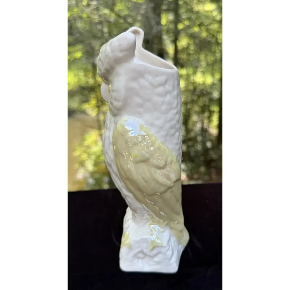 Vintage Belleek Owl Succulent Vase Ireland Early 6th Mark 1960’s Rare